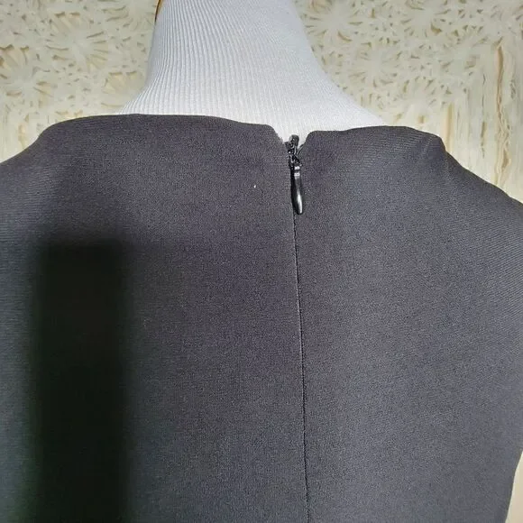 Calvin Klein Embellished Neck Long Sleeve Dress Black Gold Size 6 - Picture 10 of 12